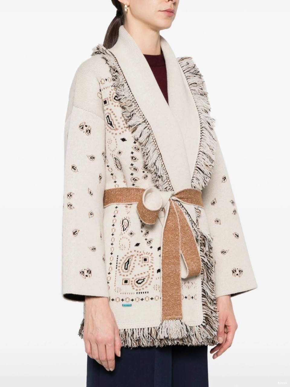 Cheap frayed cardigan Alanui Women paisley-jacquard 0728